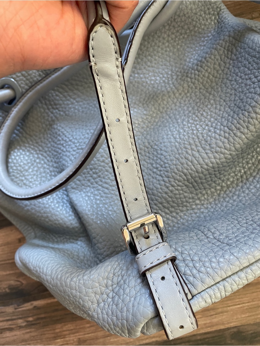 NWT Michael Kors Dalia Dusty Blue Leather Backpack Shoulder Bag - Picture 9 of 14